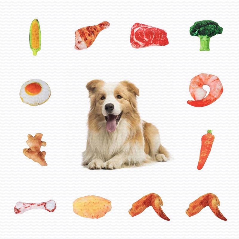 Juguete masticable duradero de lona para perros con diseño de verduras para horas de diversión