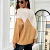 2026 Spring Women's Sweater Amazon Hot Item Splicing Round Neck Personalized Knitted Top