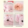 1 Pair Women Plush Rabbit Fingerless Gloves Warm Thick Winter Convertible Flip Top Cartoon Bunny Gloves Outdoor Cold Weather Half Finger Mittens