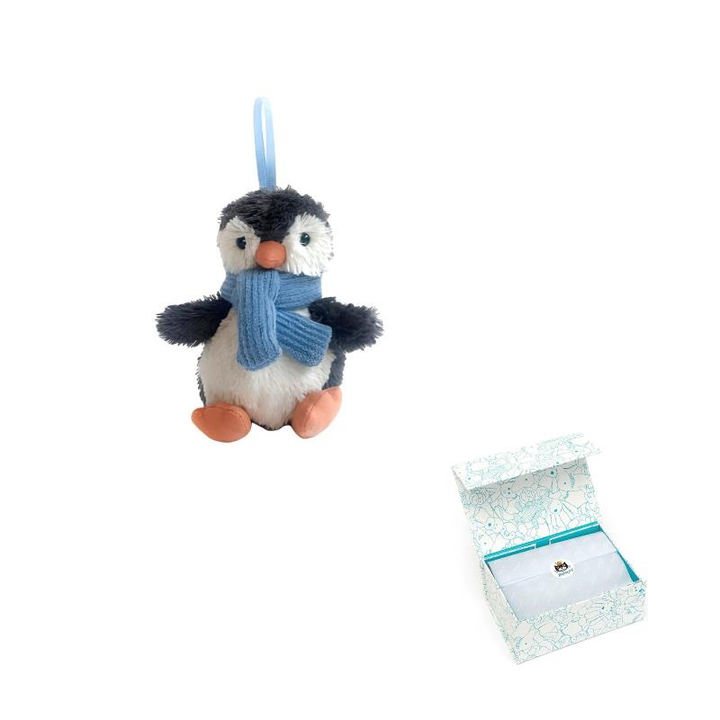 JELLYCAT Arctic and Antarctic Series Peanut Penguin Decoration Cute Plush Pendant Sitting Height 10cm