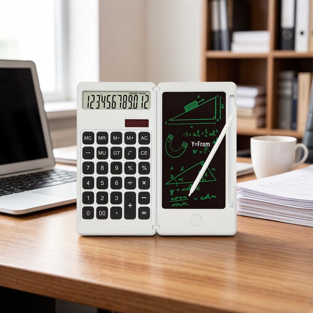Scientific Calculator with LCD Writing Pad for Students, Teachers & Finance – Portable Notebook