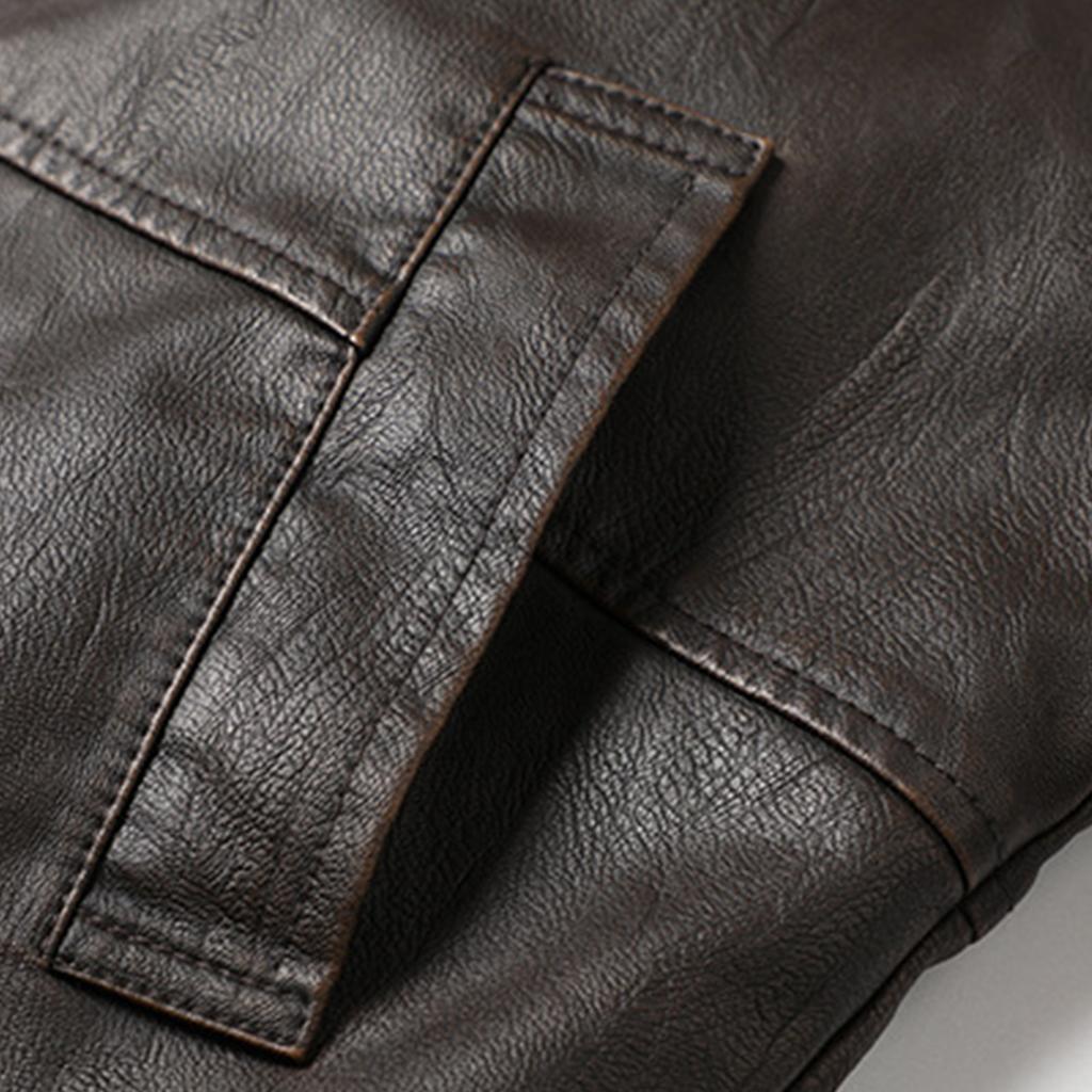 Cappotto da uomo a tinta unita retrò a contrasto di colore velluto ispessito giacca lunga in pelle PU cappotto invecchiato