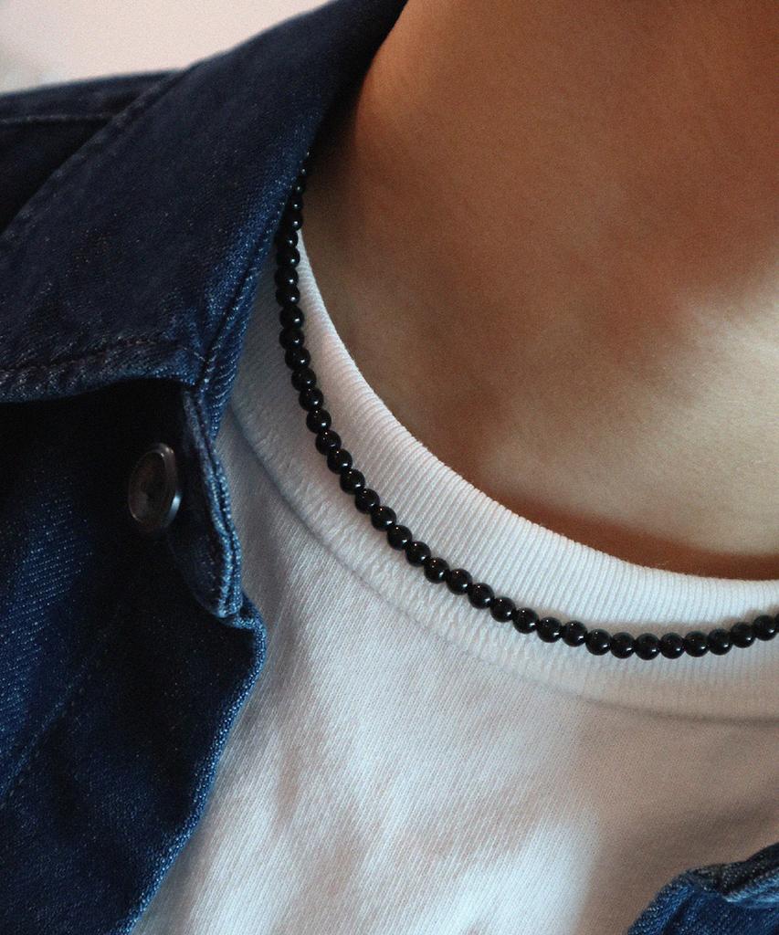 Bicycletrophy Bt Gemstone Necklace 01 (4Mm Polished Onyx)