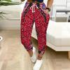 Summer Ladies Cashew Paisley Printed Sweatpants Loose Fit Drawstring Joggers Elastic Cuff Daily Casual Pants
