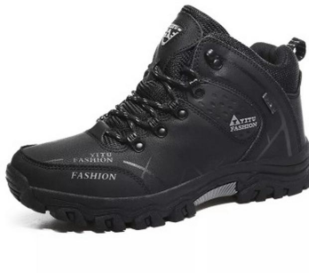 Męskie wysokie buty do biegania i wędrówek na świeżym powietrzu - jesienno-zimowe, ciepłe, aksamitne, modne trampki