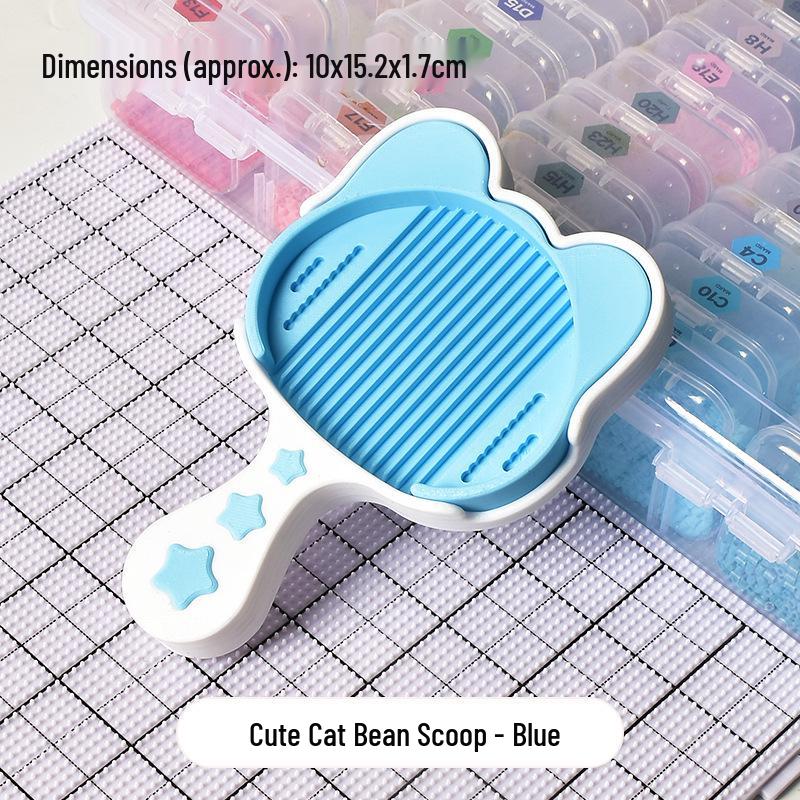 

Cute Meow Shovel: Multi-functional DIY Bead Tool & Smooth Shovel with Storage Box. синій
