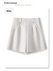 Women's White A-Line Suit Shorts: 2025 Spring Collection, Loose, Wide-Leg, Slimming Casual Four-Point Pants