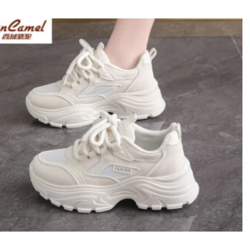 Plattformsskor i liten storlek för damer, ny läderyta, vår och sommar, transport