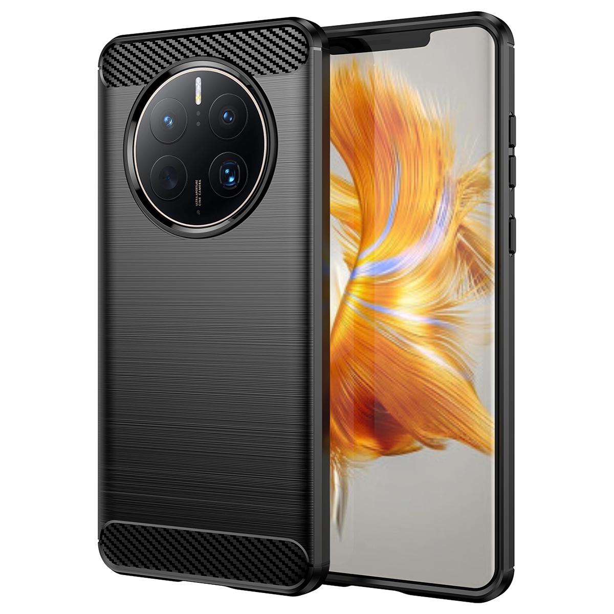 

For Huawei Mate 50 Pro 4G Case Anti-Scratch TPU Phone Shell Carbon Fiber Texture Phone Protector Black