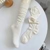 1 Pair Sweet Solid Color Thigh High Stockings Thin Breathable JK Socks Loose Bubble Toe Design Ballet Hosiery for Women