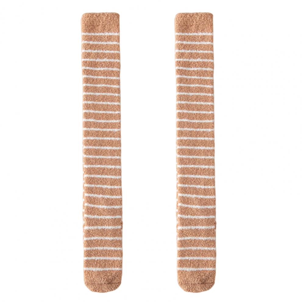 1 Pair Women Coral Fleece Stockings Thigh High Plush Thermal Socks Autumn Winter Long Tube Stockings for Daily Wear