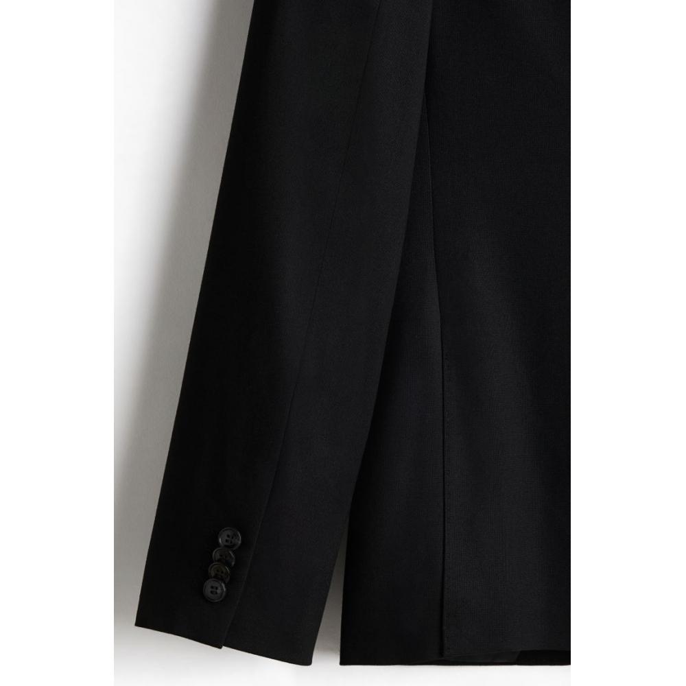 H M Single Breasted Jacket sliM Fit Black