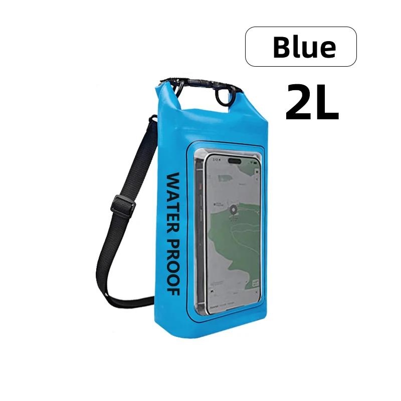2L/5L Dry Bag Touch Screen Swimming Waterproof PVC Bag Rafting Floating Shoulder Outdoor Sports Bags Surfboard Kayak Storage Bag