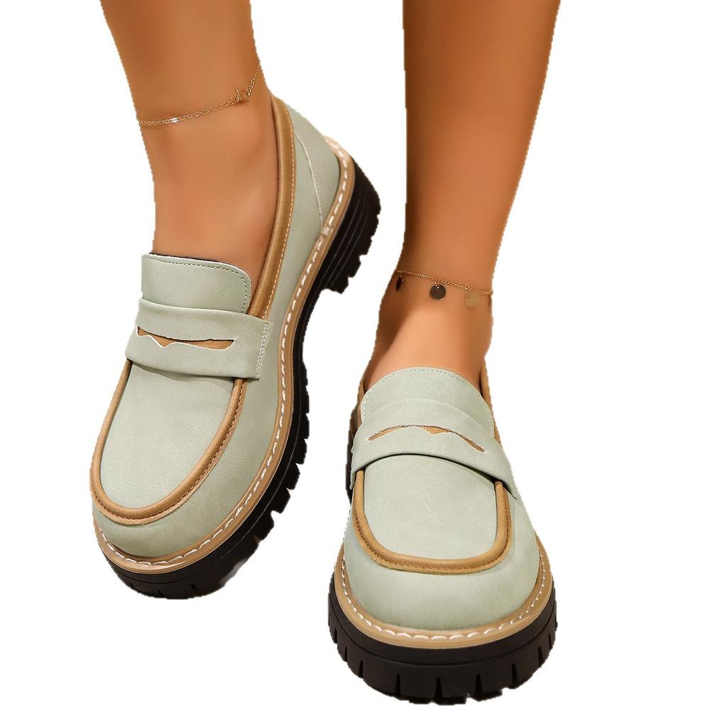 Fashion 2025 Bright Black women shoes Chunky Platform Loafers Women British Style Patent Leather Thick Sole Pumps Plus Size Lolita Shoes