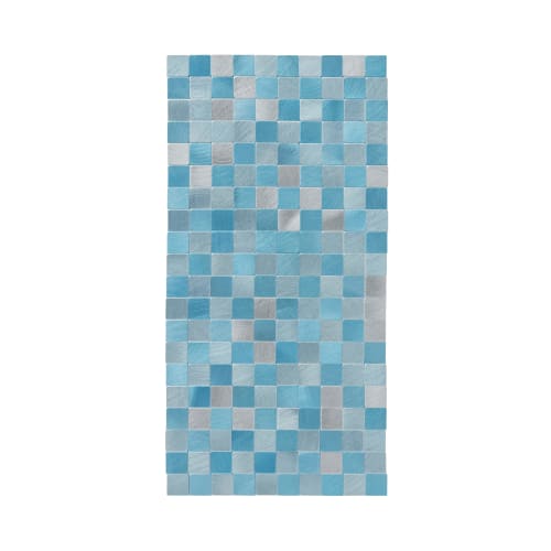 R(R) Metal Tile +it+id Small Blue, 15 x 30 x 0.4 cm, Stainless Steel Look Tile, Heat Resistant up to 130C (AT-006)