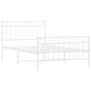 Metal Bed Frame with Headboard and Footboard White 107 X 203 Cm