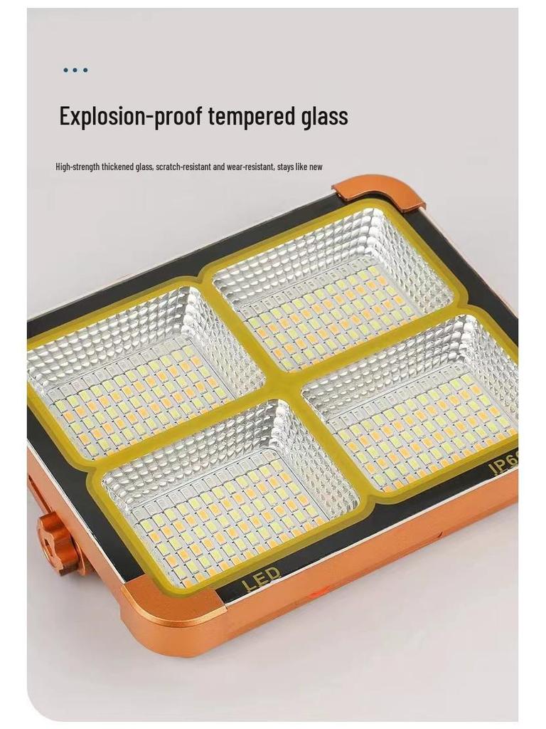 Super Bright Waterproof Solar Floodlight: Portable Outdoor Light for Camping & Emergencies