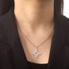 Titanium Steel Cut Sun Cross Pendant Minimalist Punk Hip Hop Necklace For Women