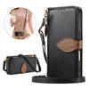 Blatt Umhängetasche Kartenfach Geldbörse Klapp Leder Handyhülle Für iPhone 17 Pro Max 16 Plus 15 14 13 12 Langes Lanyard Tasche Buchhülle