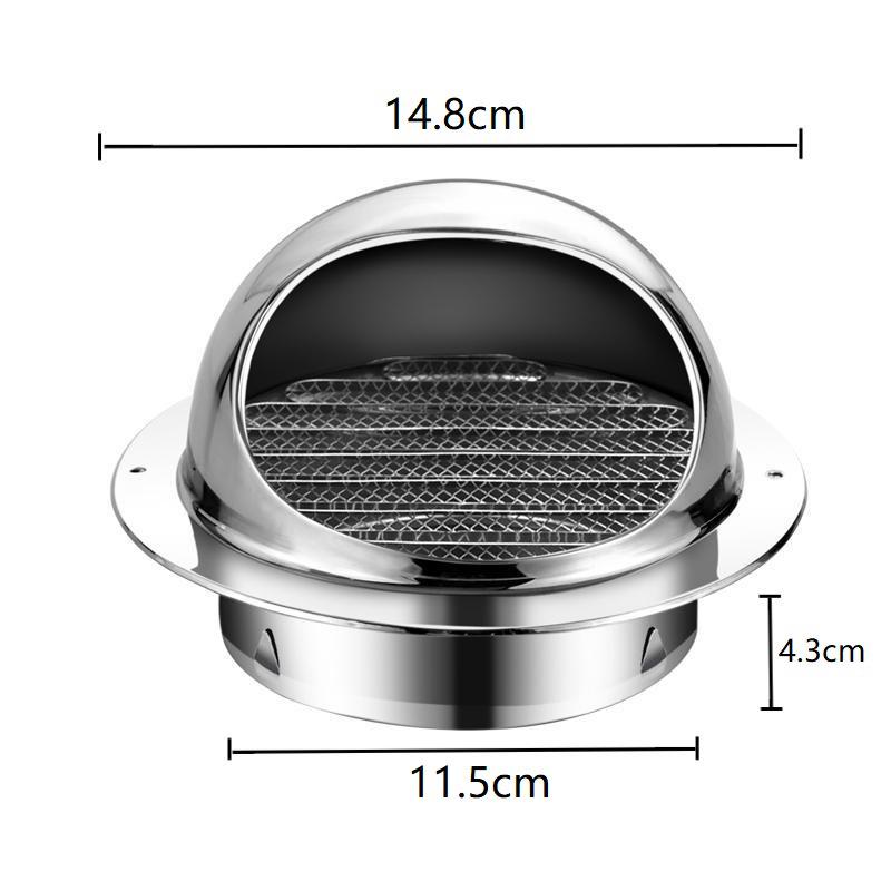 Stainless Steel Exterior Wall Vent Cap: Breathable, Windproof Exhaust Hood for Smoke and Duct Ventilation