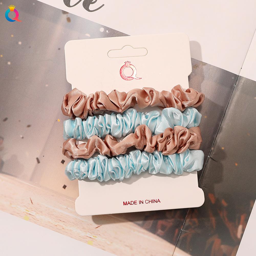 Mode Großer Haargummi Satinband Set Mädchen Einfacher Pferdeschwanz Leder Set Kugel Haarband