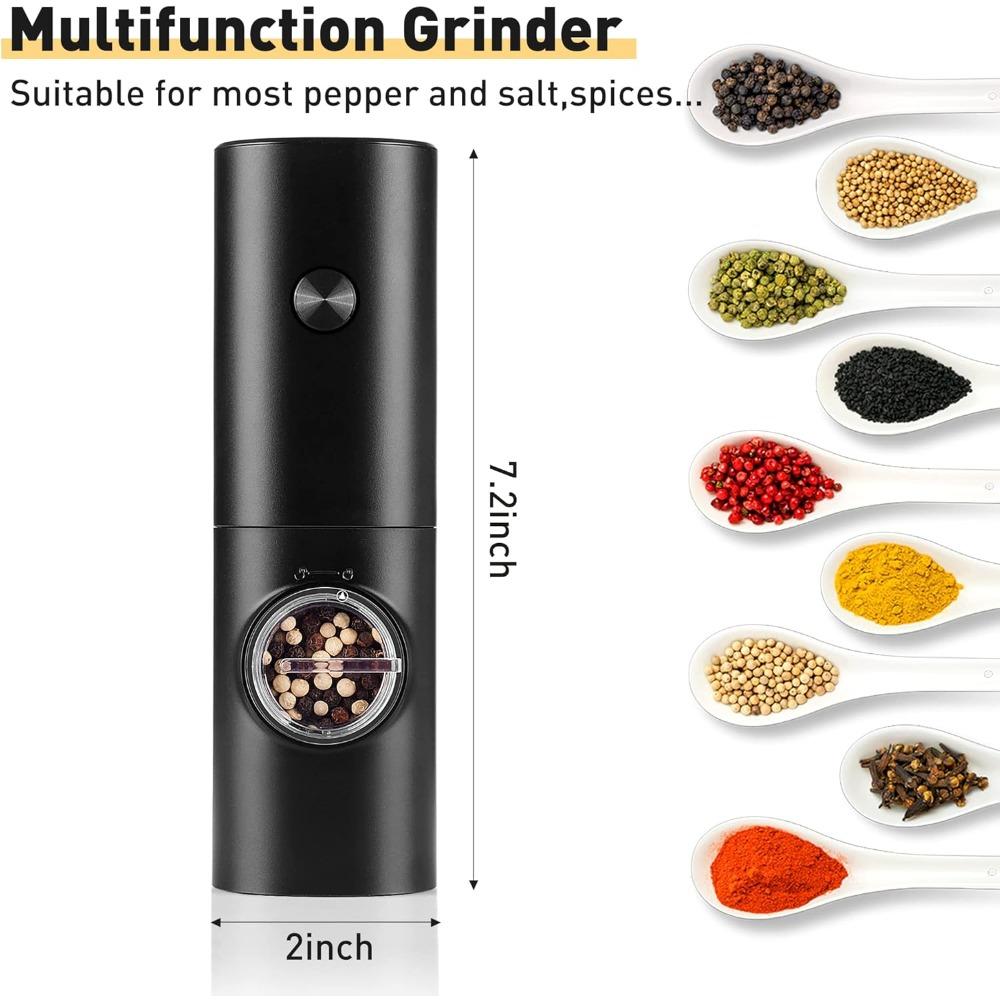1 Pack Salt Grinder, Electric Pepper Salt Grinder, Black Pepper Grinder, Automatic Spice Grinder, Kitchen Tool Seasoning Tool