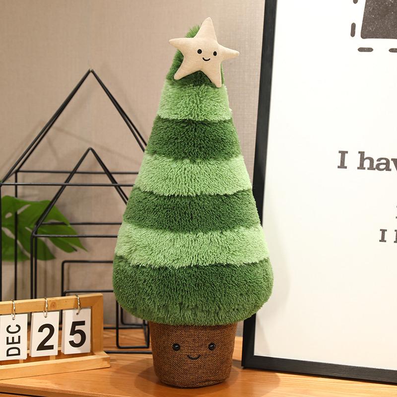 Large Christmas Tree Figurine Dolls - Plush Holiday Decorations for Mall Displays