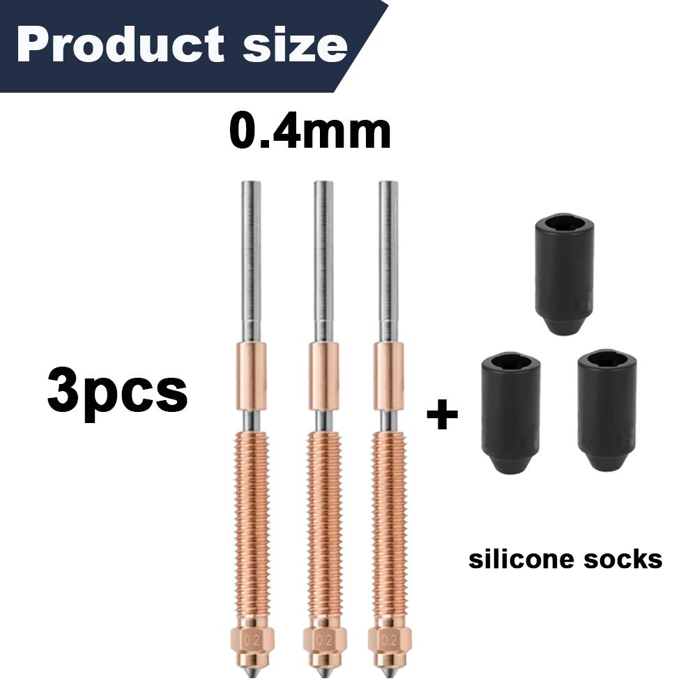 For Creality Hi/K2/K2 Pro/K2 Plus High-Flow Nozzles,Quick Change (0.2/0.4/0.6/0.8mm) High-Flow Steel-Tip Copper Nozzles&Titanium