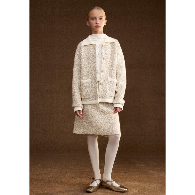 ELLE KIDS Girls' Shimmering Lapel Cardigan