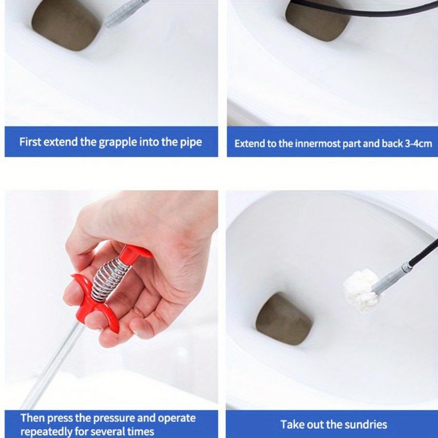 Desatascador de tuberías de alcantarillado de 60 cm, herramienta de limpieza de fregaderos y alcantarillas para el baño, herramienta de dragado de tuberías con resorte de serpiente, accesorios de cocina