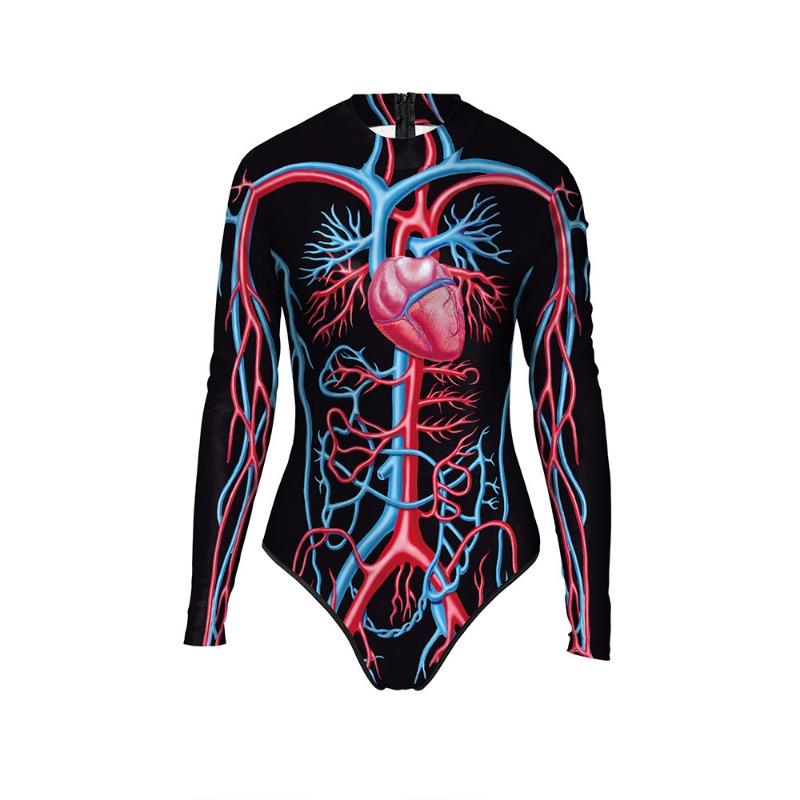 Halloween New Crew Neck Zipper Women's Swimsuit Beach Surfing Swimsuit Women