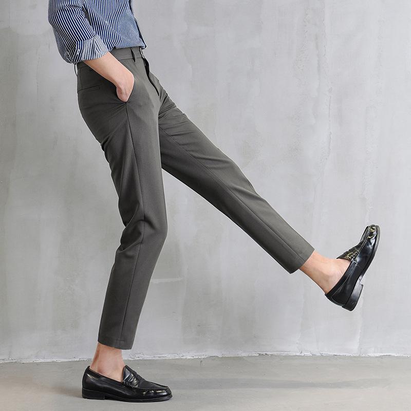 European Style Men's Slim Fit Nine-Point Casual Suit Pants