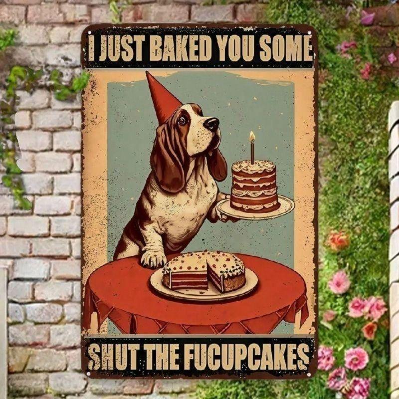 

Metal Poster Wall Art Basset Hound Retro Decor Kitchen Gift