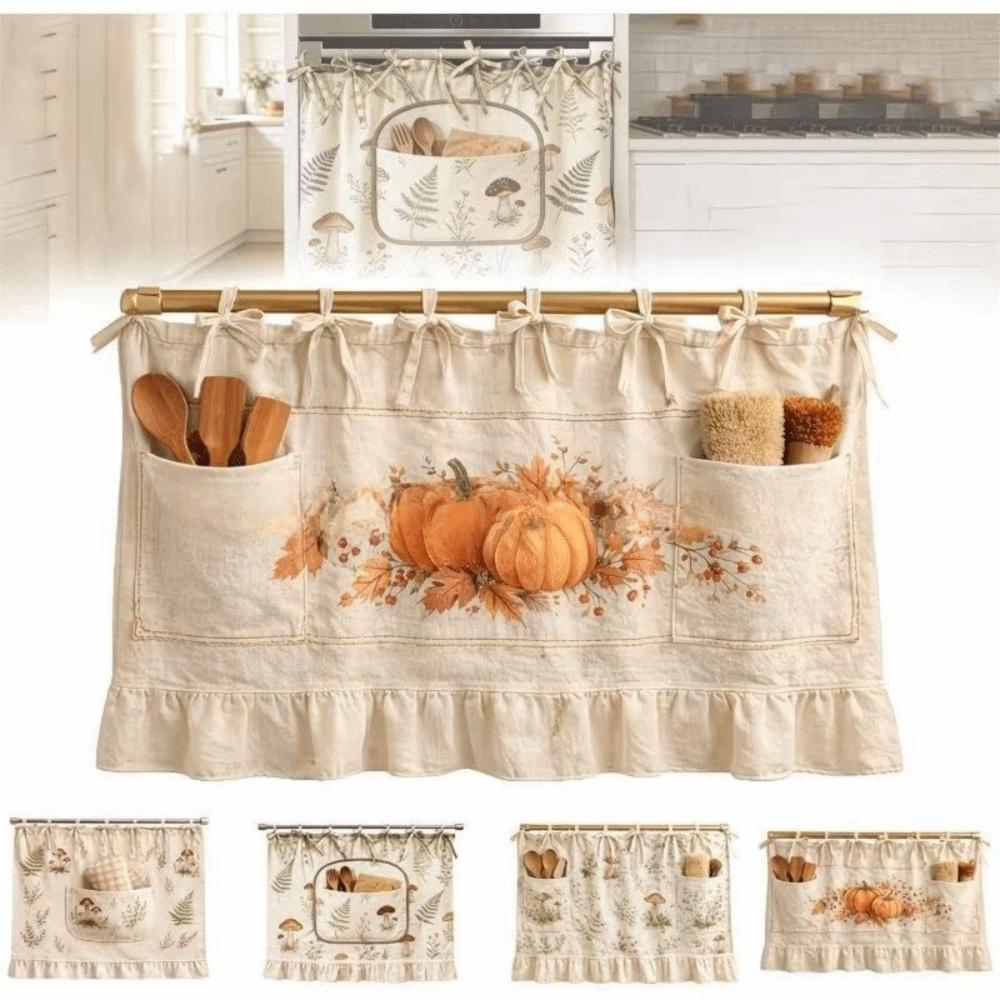 Ruffled Trim Oven Curtains Handmade Kitchen Oven Curtains New Stove Curtains  Rustic Kitchen
