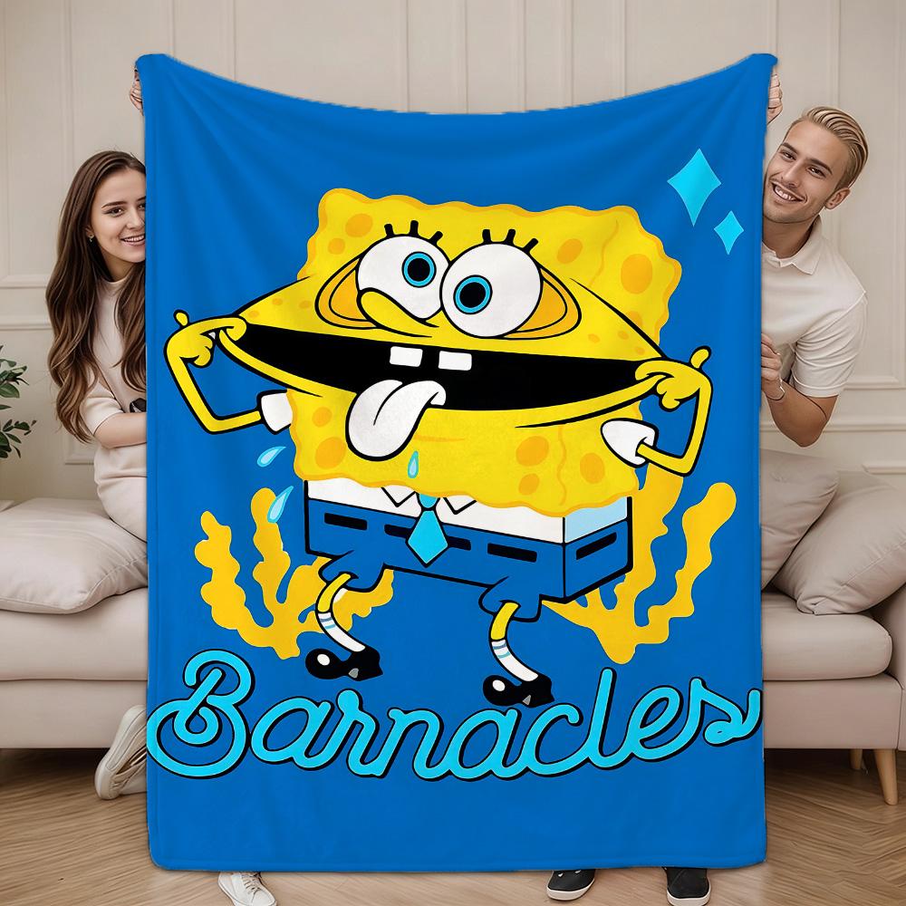 Throw Blankets for Beds Kawaii S-Spongebob All year Blanket Bedspread on the Bed Bedspreads and Coverlets Camping Anime Sofa Nap