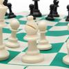 Portable Chess Traditional Chessboard Set for Tournament Club with Green Roll-up Board + Plastic Bag Chess Game
