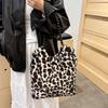 Large Capacity Simple New Trend Fashion Leopard Print Plush Atmospheric Shoulder Bag Underarm Bag Women's Bag