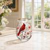 Large Capacity Wine Glass Cup Egg Shape Clear Lead-Free Crystal Enamel Painted Golden Rim Liberty Bell Themed Vintage Drinking Tumbler Glassware for