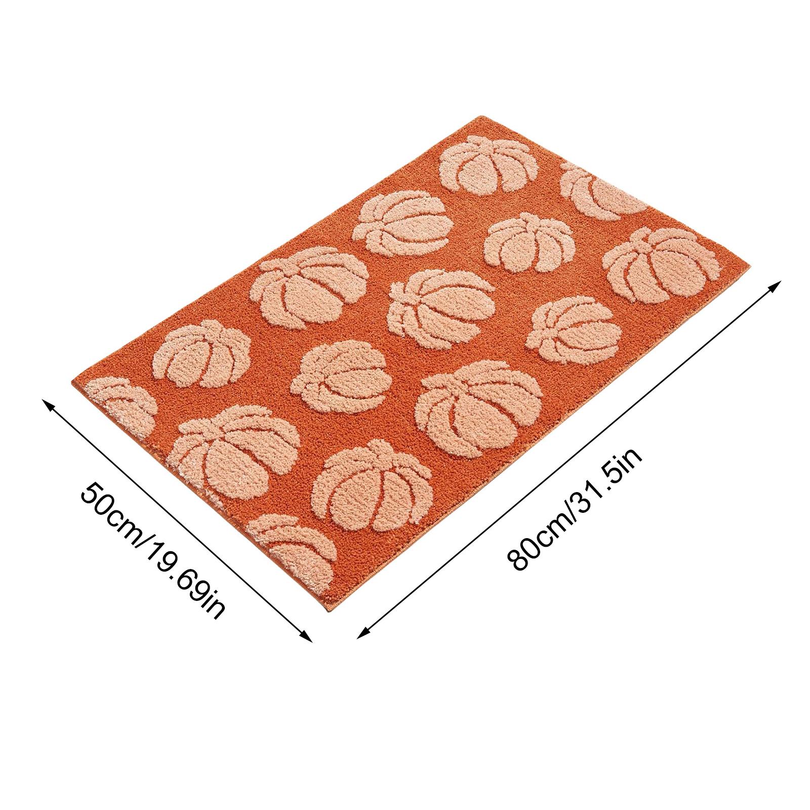 

Halloween Ghost Pumpkin Bathroom Mat Non-slip Microfiber Bathroom Rugs Absorbent Floor Rug for Entrance Bedroom Kitchen Bathroom
