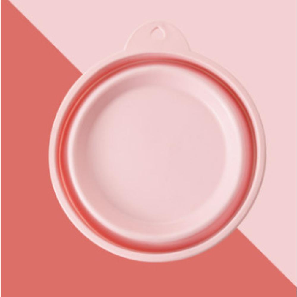 

Миска для питомца r складная миска для улицы специальная имитация силиконовой миски для собаки выездная портативная миска для собаки маленькая собака Strawberry powder-17 * 10.5 * 4.5cm