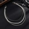 Punk Style Patchwork Pants Chain & Faux Pearl Beaded Waist Ornament - European & American Street Fashion