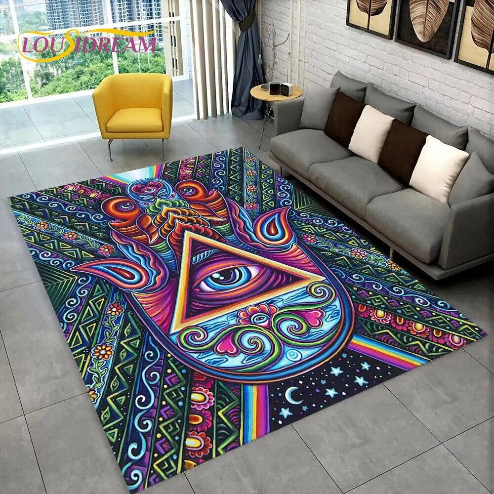 Nazar Evil Eye Tree of Life Area Rug,Carpet for Home Living Room Bedroom Sofa Doormat Kitchen Decor,kids Play Non-slip Floor Mat