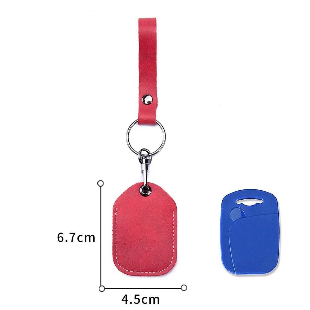 Customizable Leather Cover for Label Starline S96 and PIK Intercom Unisex IC Alarm Tag Mark Protective Case Car Keychain Holder