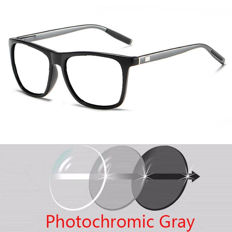Modische quadratische Brille Herren Damen Aluminium-Magnesium Korrektionsbrille 0 -0,5 -1,0 -2,0 Bis -6,0
