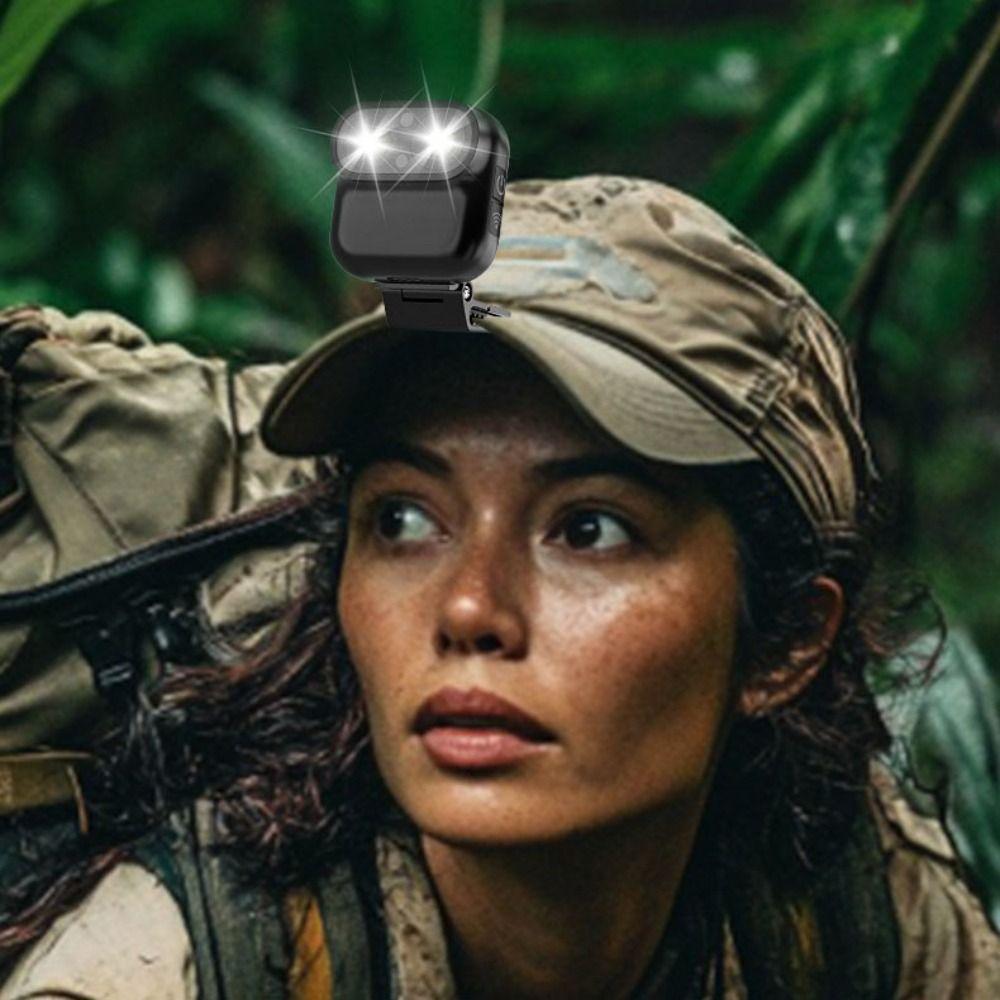 Six-speed Dimming Smart Sensor Headlamp Free Your Hands Dual Lamp Core LED Head Torch with A Headband Waterproof
