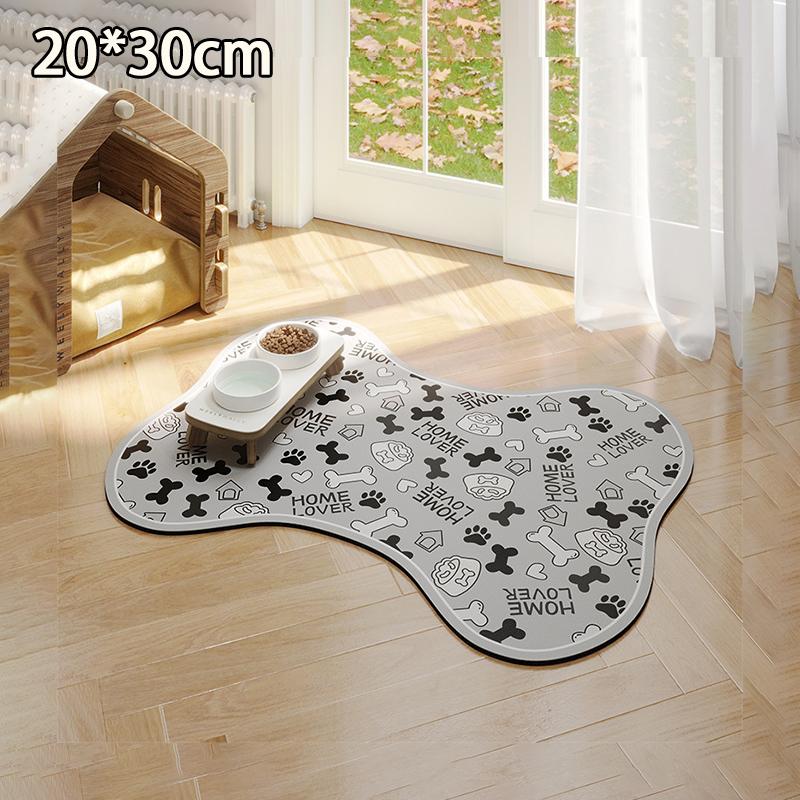 Diatomaceous Mud Absorbent Pet Placemat For Food And Water Bowl With Waterproof Quick-Dry Rubber Backing Non-Slip Home Pet Mat