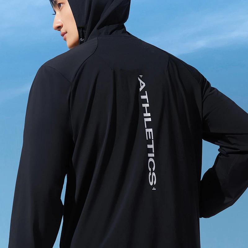 Li Ning Letter Print Hooded Long Sleeve Sweatshirt Men tops Black AWDT569-4