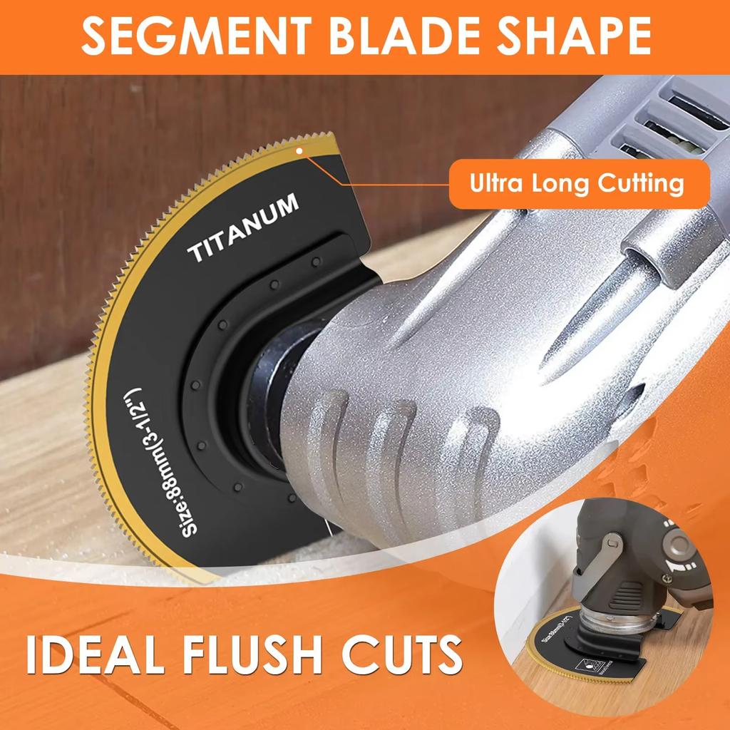3/6PCS Titanium Oscillating Saw Blades Kit, Plunge Cutting Multitool Blades for Metal Wood Nails Screws, Flush Cut Universal