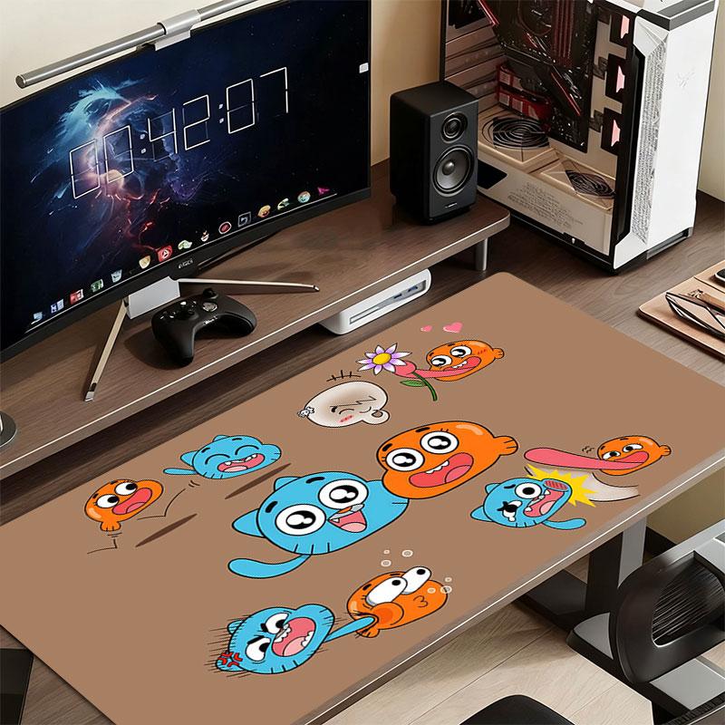 Gumball Cartoon Mouse Pad, Large Gaming Desk Mat, Non-slip XXL Mousepad for Laptop & Tablet, Mini PC Playmat with Stitched Edges