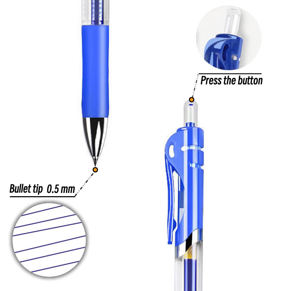 Bolígrafos de Gel Retráctiles 0.5mm Tinta Roja Azul Negra Papelería Estética de Colores Suministros para Bolígrafos Bolígrafo Bicelado y Lápices de Oficina Escritura Escuela